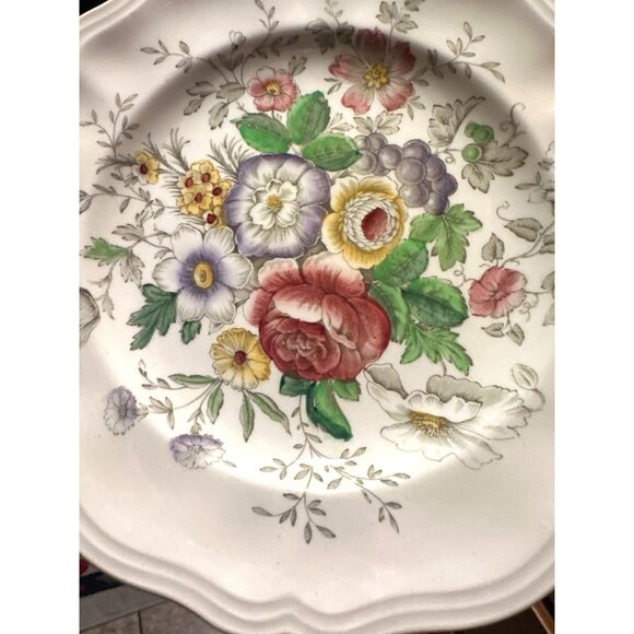 Royal Doulton Malvern Salad bread Dessert Plate Hand Colored Transfer Bouquet - Picture 2 of 9